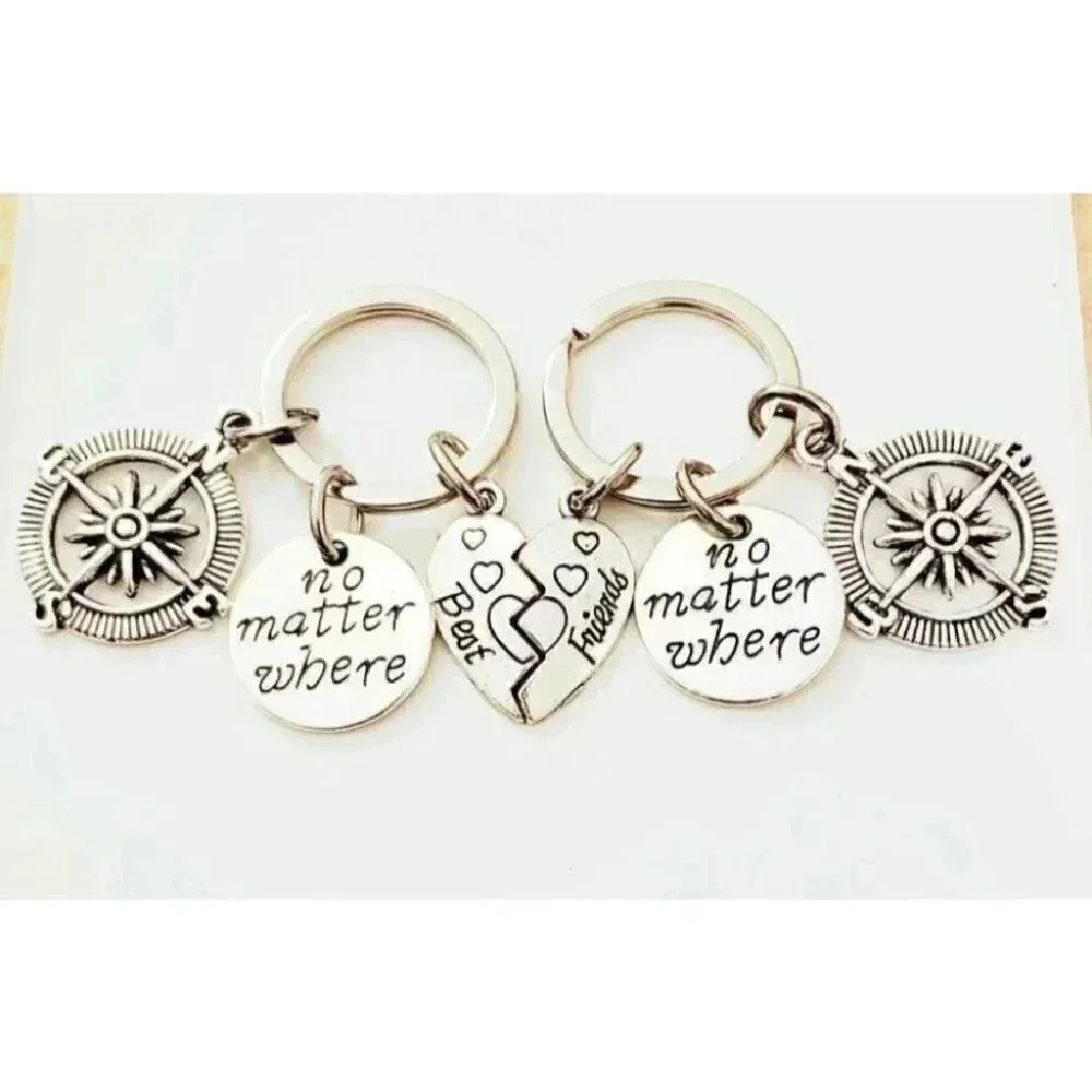 Best Friends No Matter Where 2 Keychains